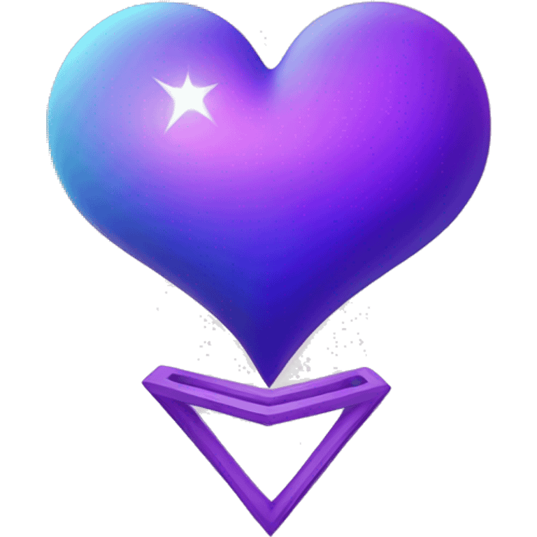 purple and blue heart shape planet with angle ring emoji