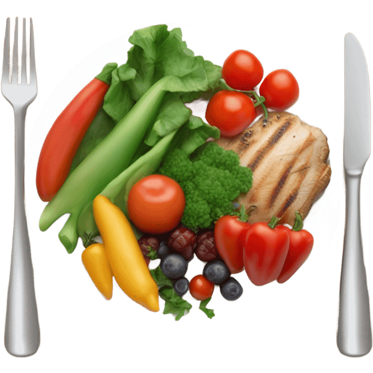 healthy plate of food emoji