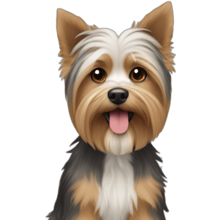 Perro peludo chico tipo yorki emoji