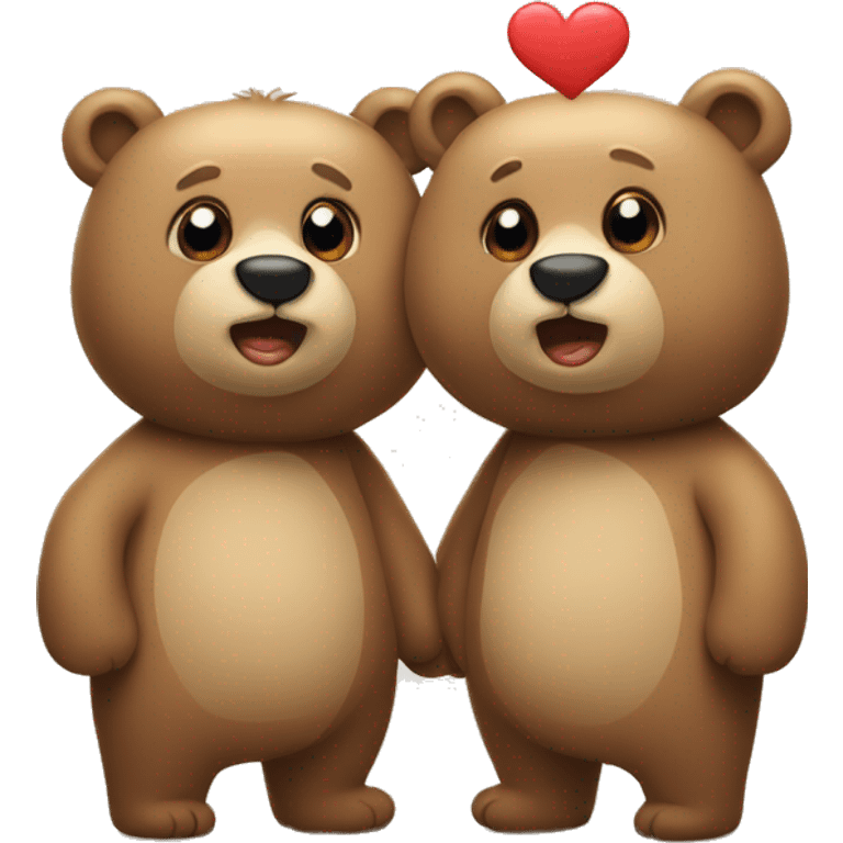 Two bears in love emoji