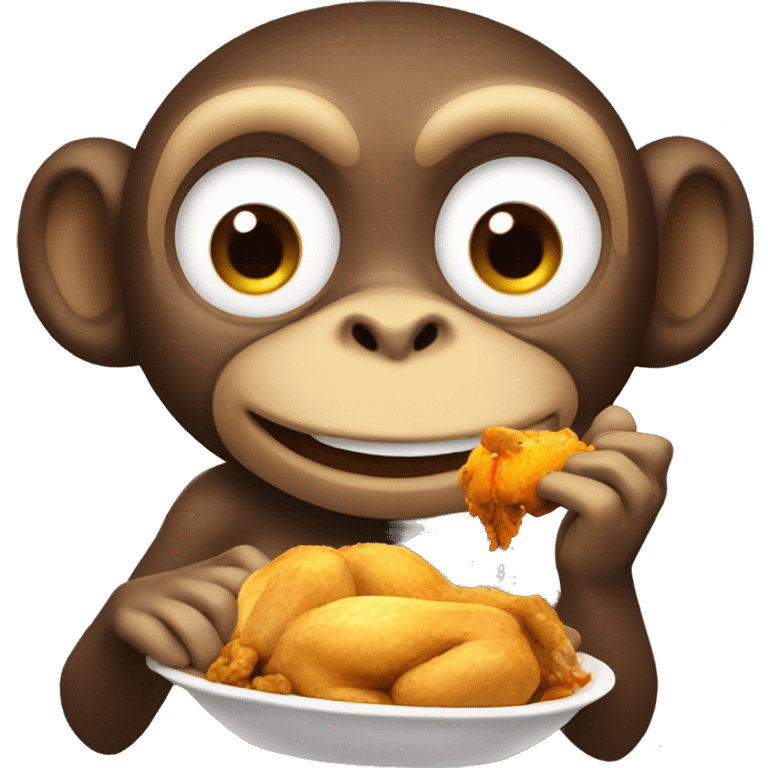 Monkey eating chicken emoji