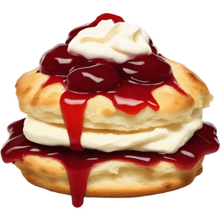 Scone with jam and cream emoji