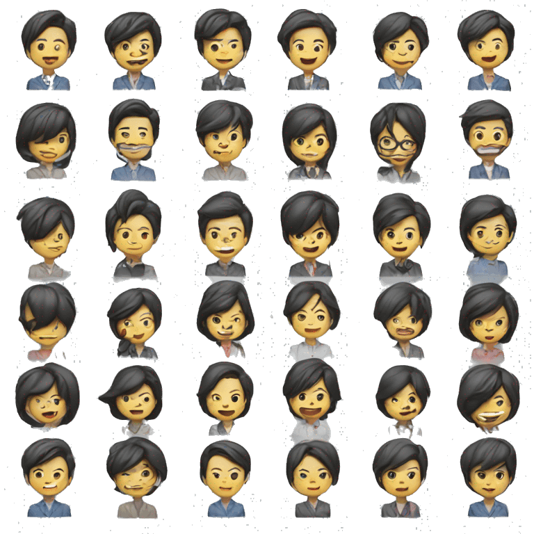 asian team lead managing office team emoji