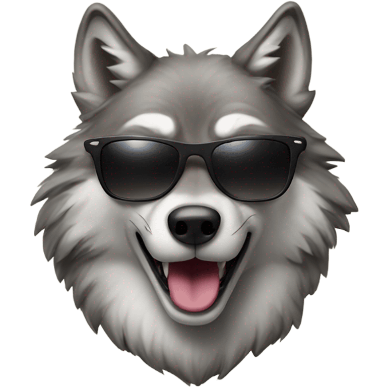 Wolf wearing sunglasses emoji