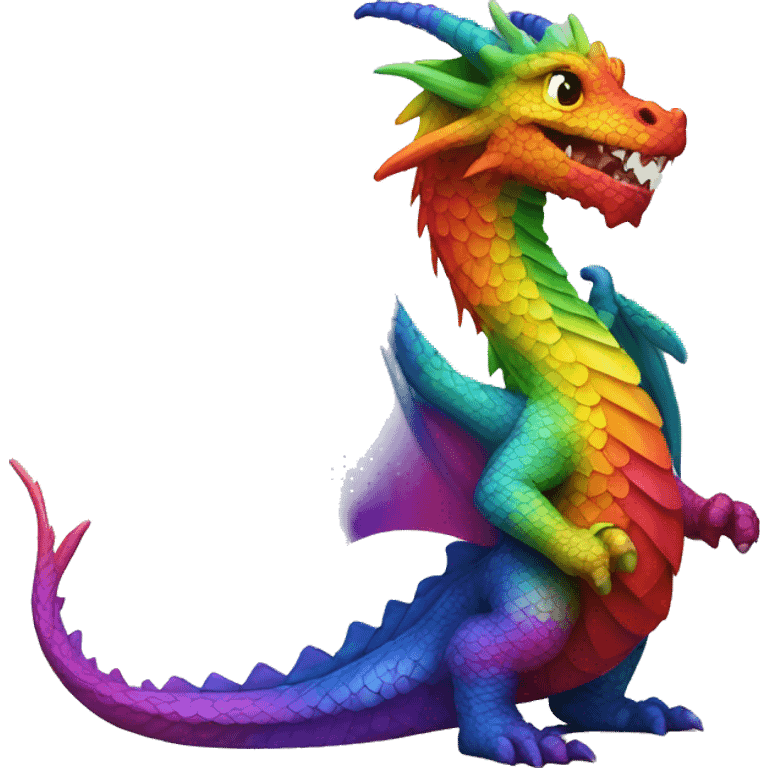 dragon with rainbow colored scales, that looks like it was made out of lights  emoji