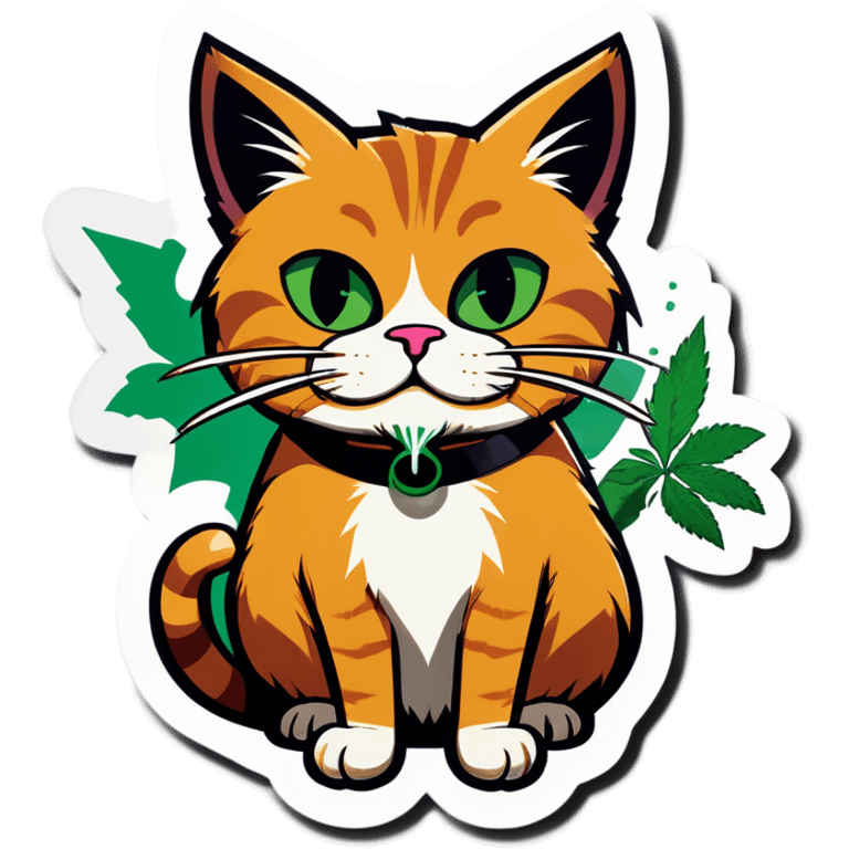 Cat smoking weed emoji