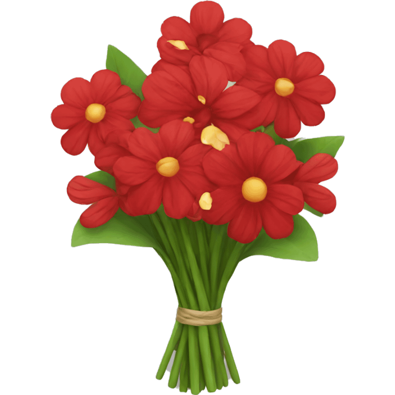 red flower bouquet  emoji