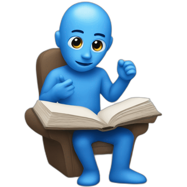 blue man get ready to read emoji