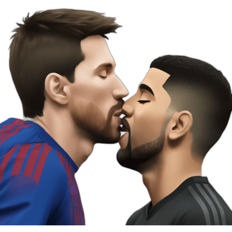 Messi kissing drake emoji