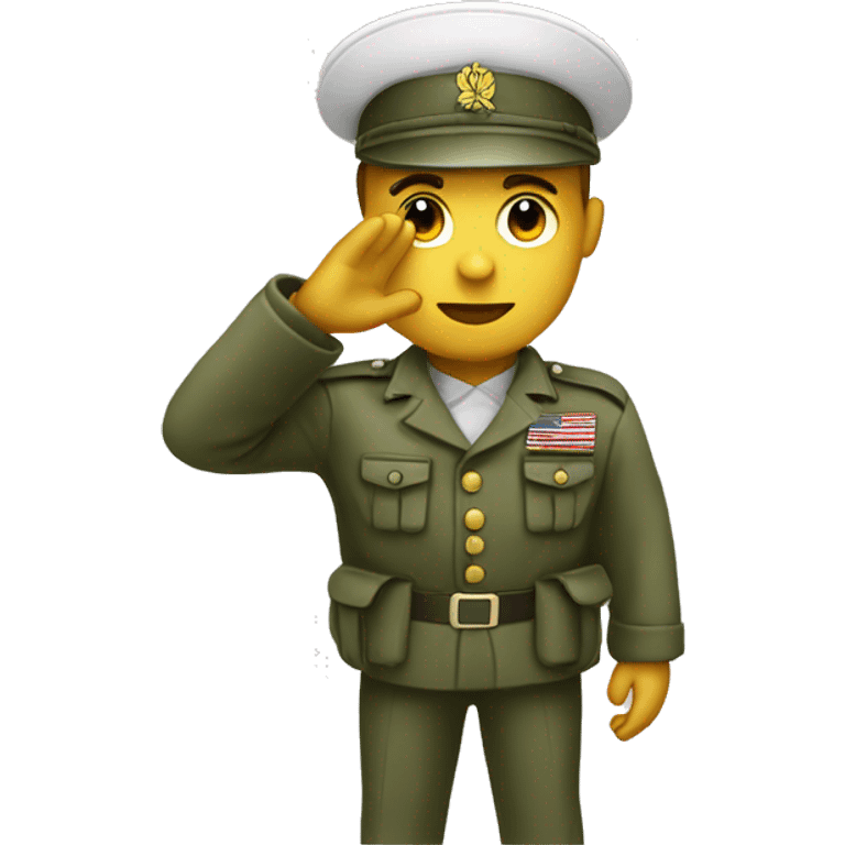 White Army Solider saluting emoji