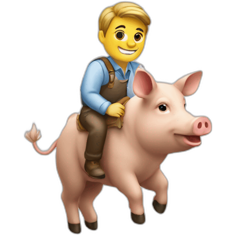 Un homme sur cochon cochon emoji