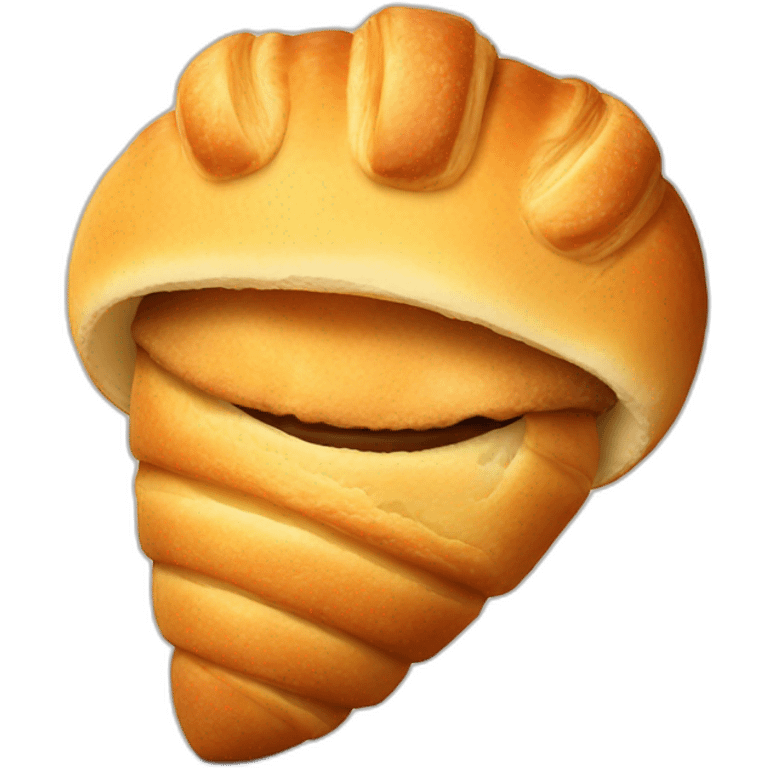 Very angry croissant emoji