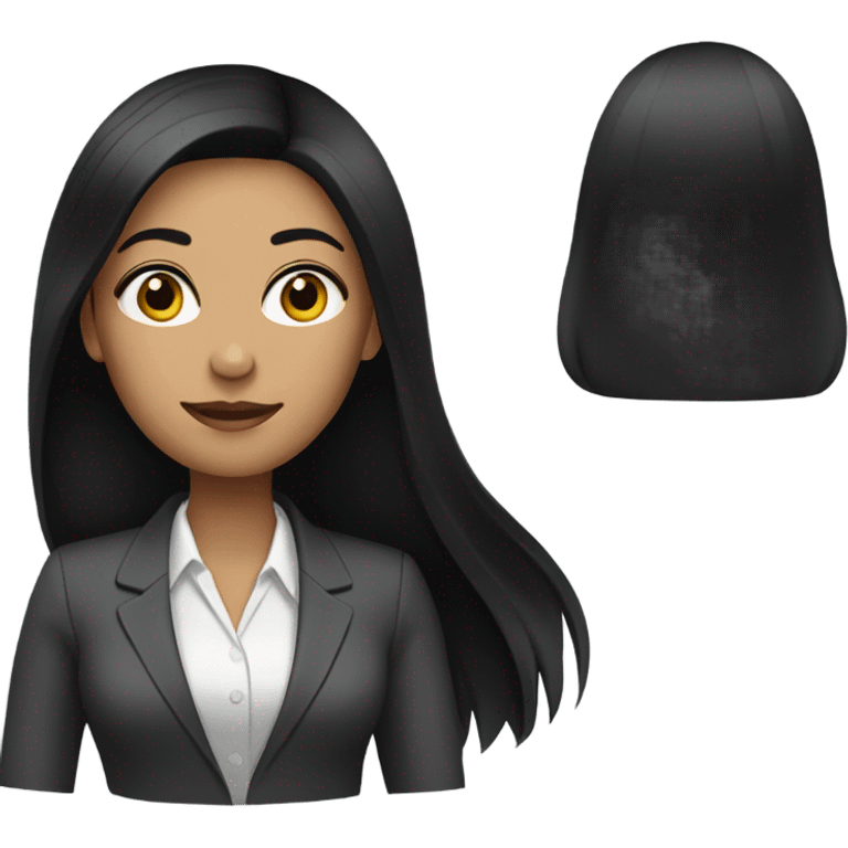 business woman long straight black hair emoji