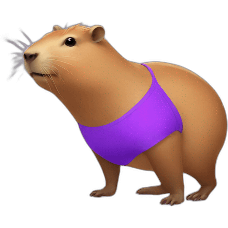 capybara with purple bikini emoji