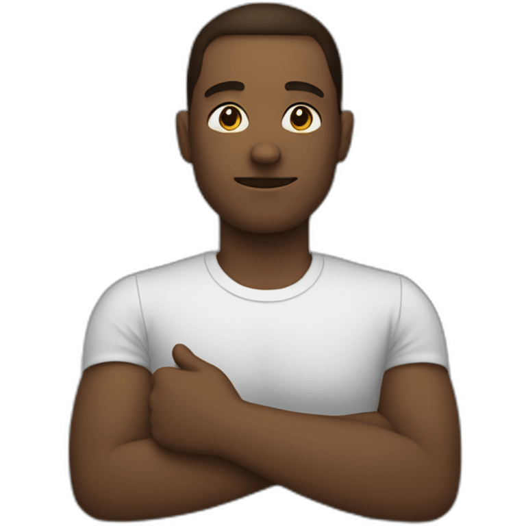 Person with hand on the chest patriotically emoji