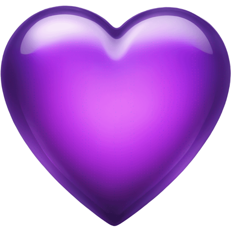 Shiny clear glass violet heart  emoji