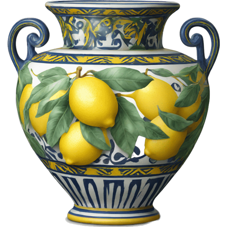 Deruta vase with lemons emoji