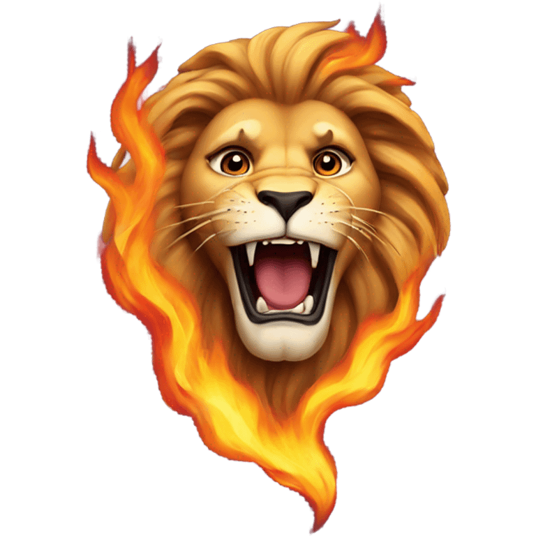 Lion on fire emoji