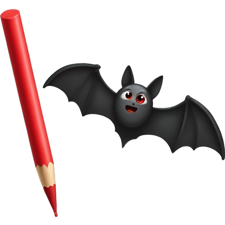 Bat with a red crayon emoji