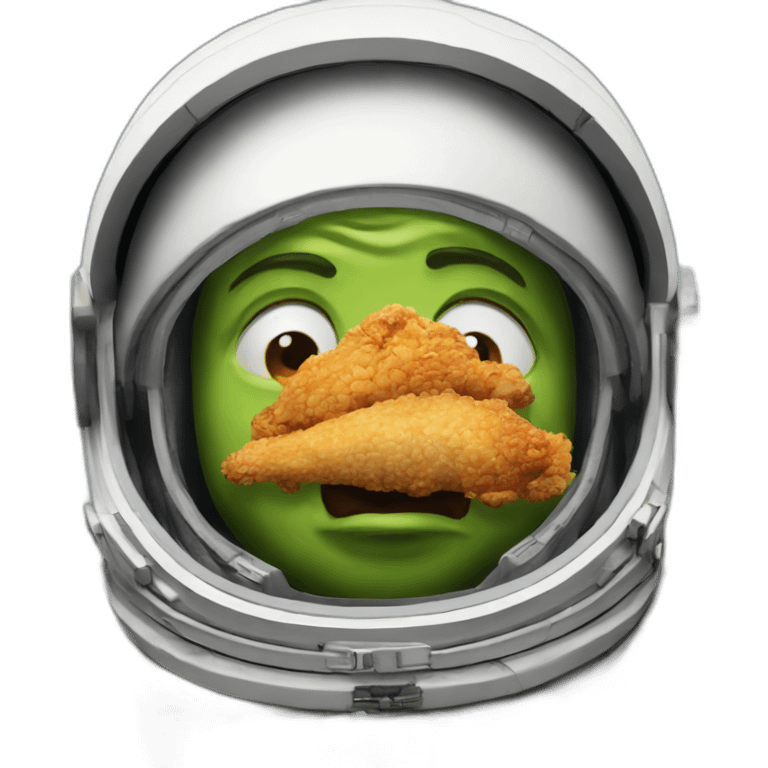 Astronaut Shrek Crying with Fried Chicken emoji