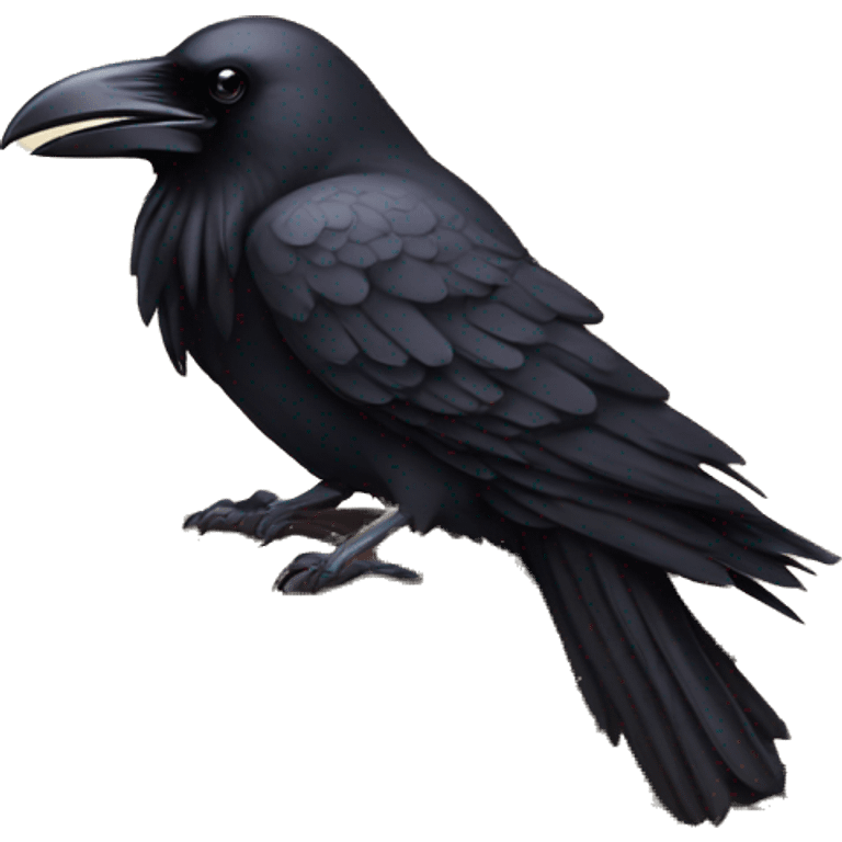 A raven perched on an open book emoji