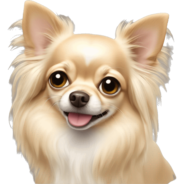  Creme beige long haired chihuahua  emoji