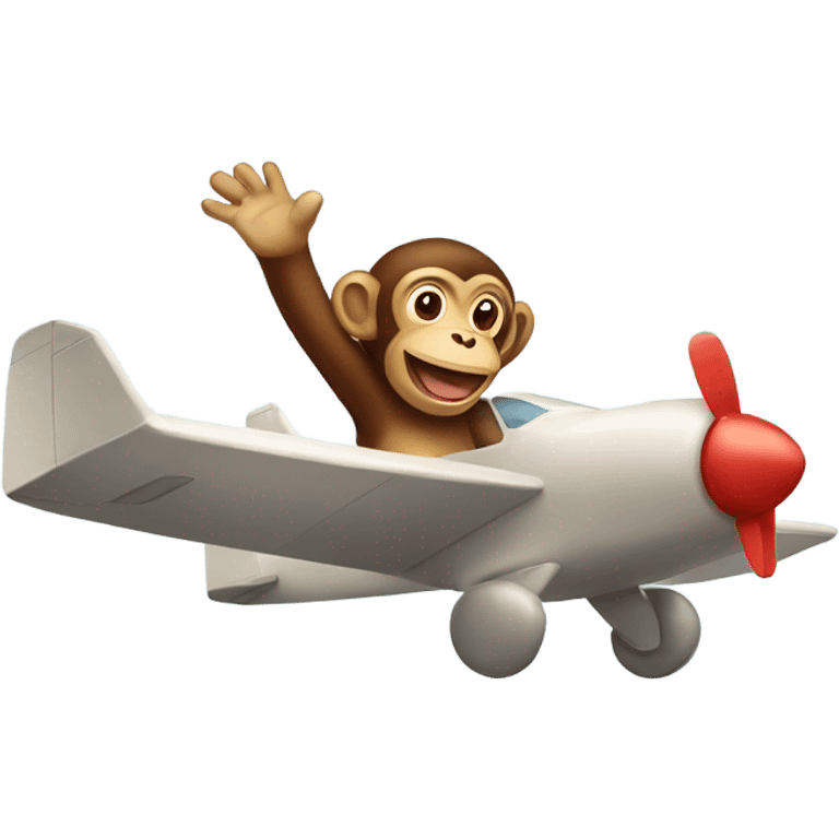 Monkey flying an airplane emoji