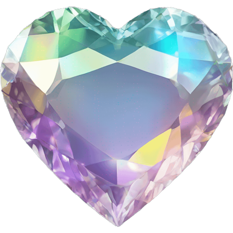 Heart shaped 56-carat iridescent diamond crystal cluster  emoji