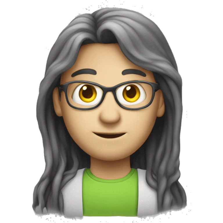 teacher, alien, long-haired emoji