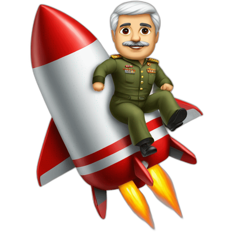 Iran dictator riding a rocket emoji