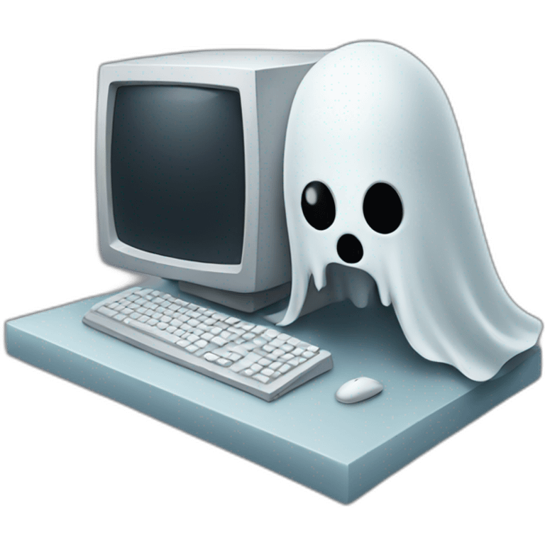 Ghost with a computer emoji