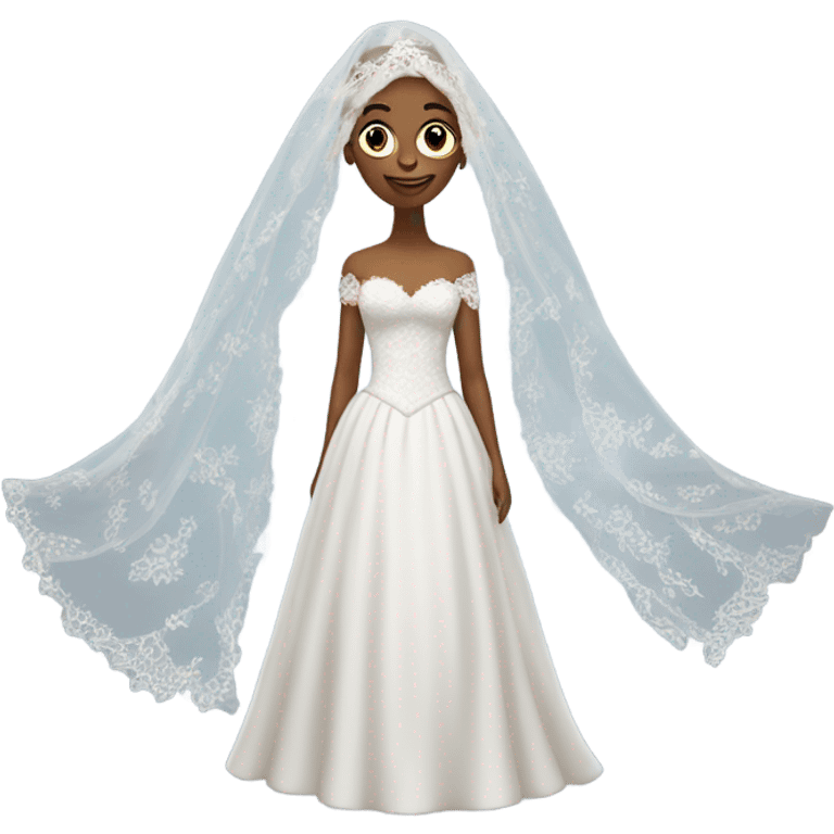 Man wearing wedding dress and veil emoji