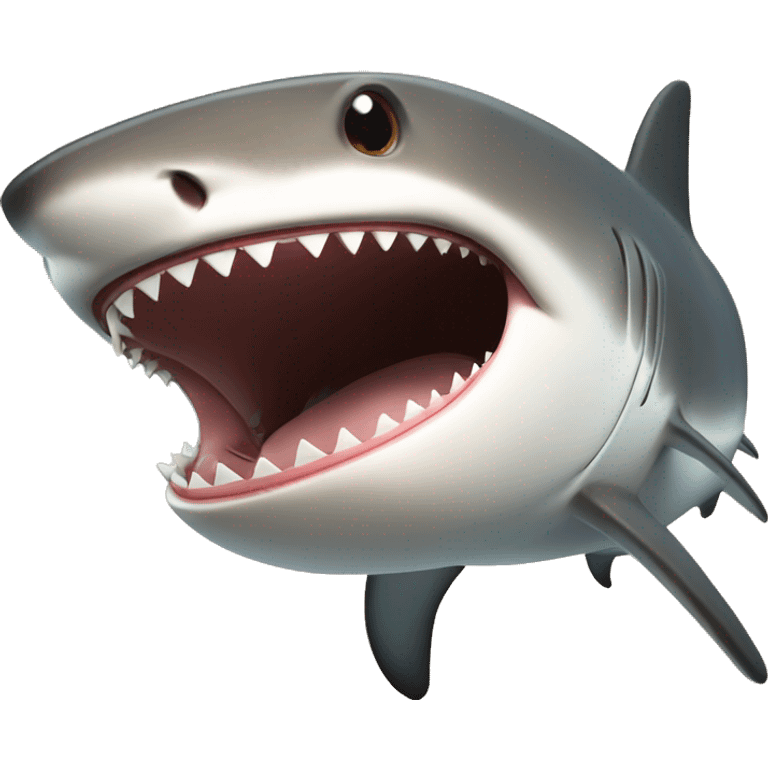 Brown shark with very large open mouth emoji