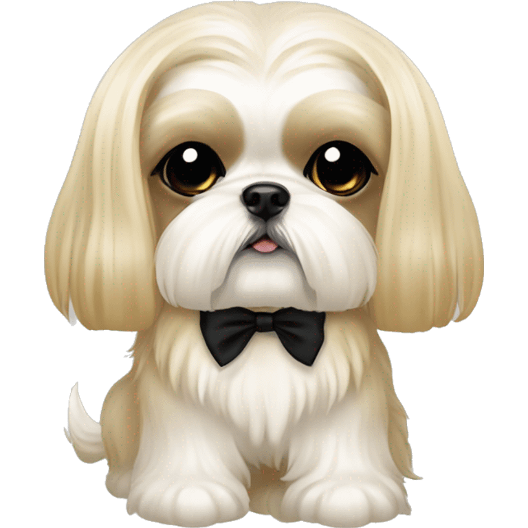 golden cream shih tzu white girl cute medium hair goth bow emoji