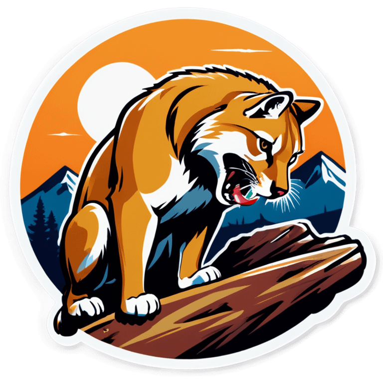 A mountain lion eating a coyote emoji