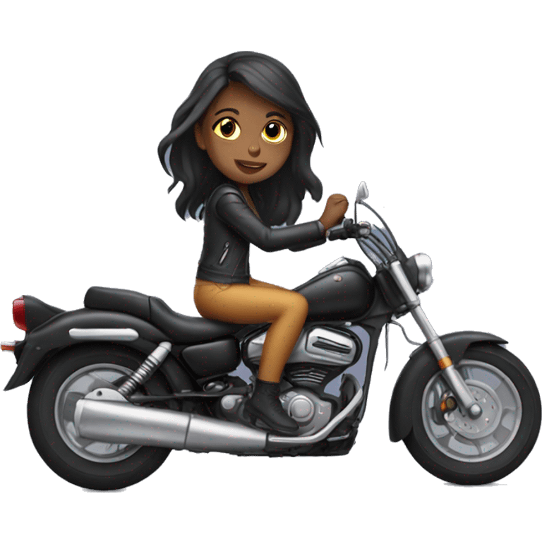 Girl on motorcycle  emoji