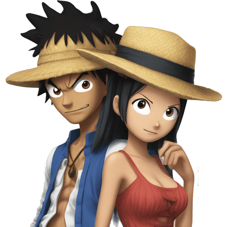 Boa Hancock and Luffy One Piece emoji