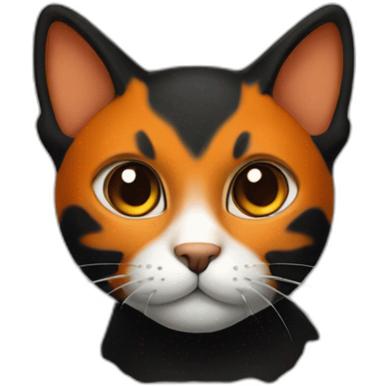 Cat black and orange emoji