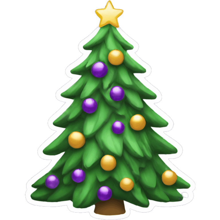 Christmas tree with purple  emoji