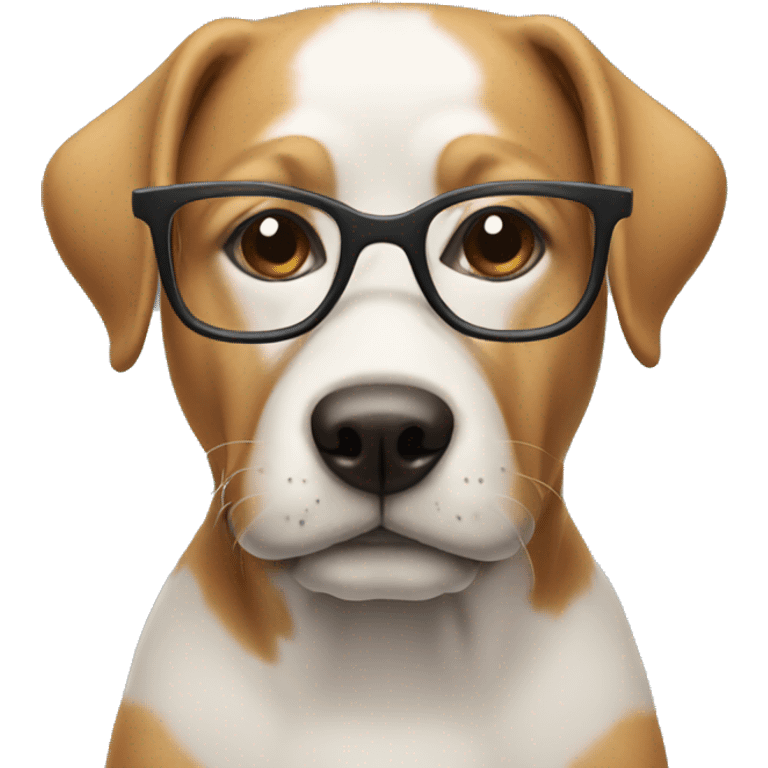 Dog wearing glasses emoji