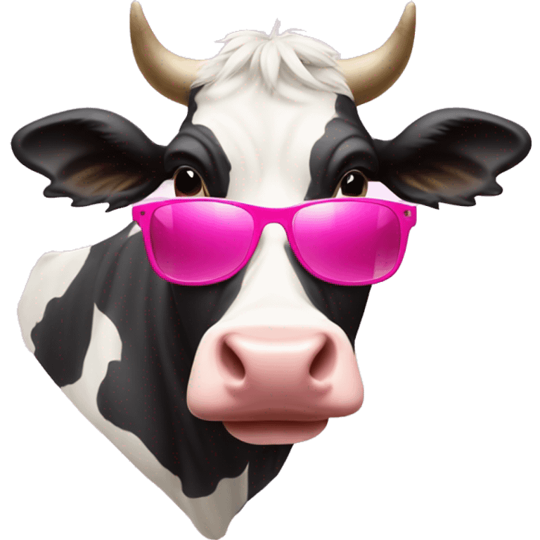 Cow wearing pink sunglasses emoji