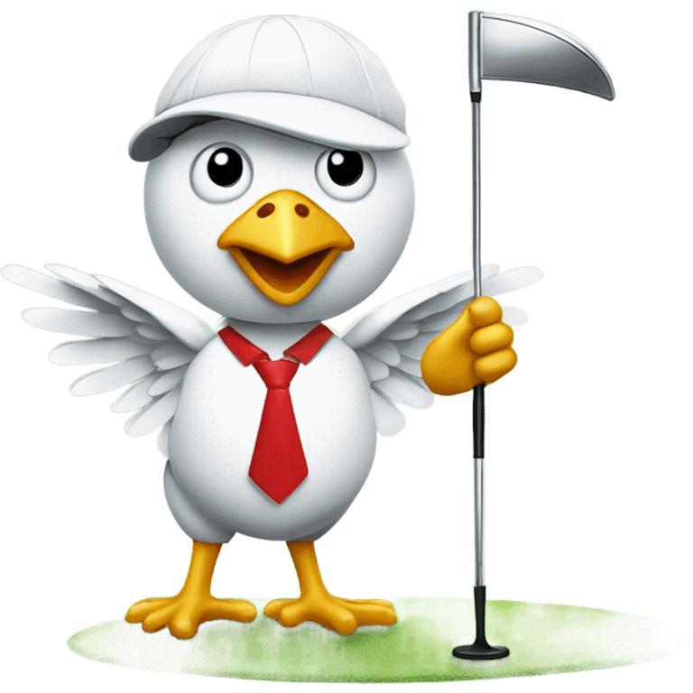 Chicken golfing ￼ emoji