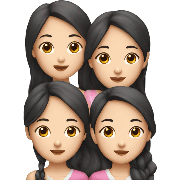 three asian girls  emoji