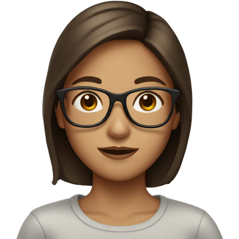 Girl with glasses and brown hair emoji