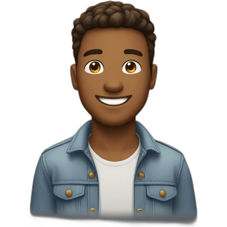 jeune homme brun grand souriant youtubeur emoji