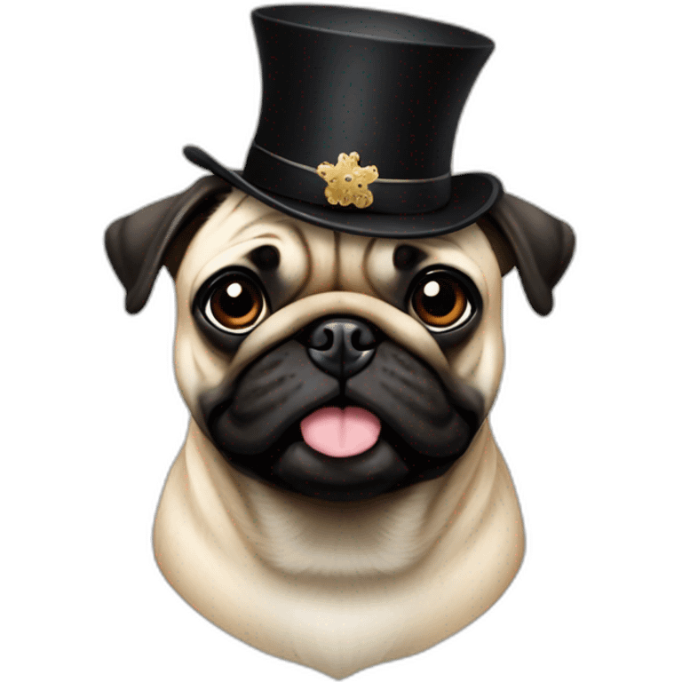 pug with black jewish hat and paces emoji