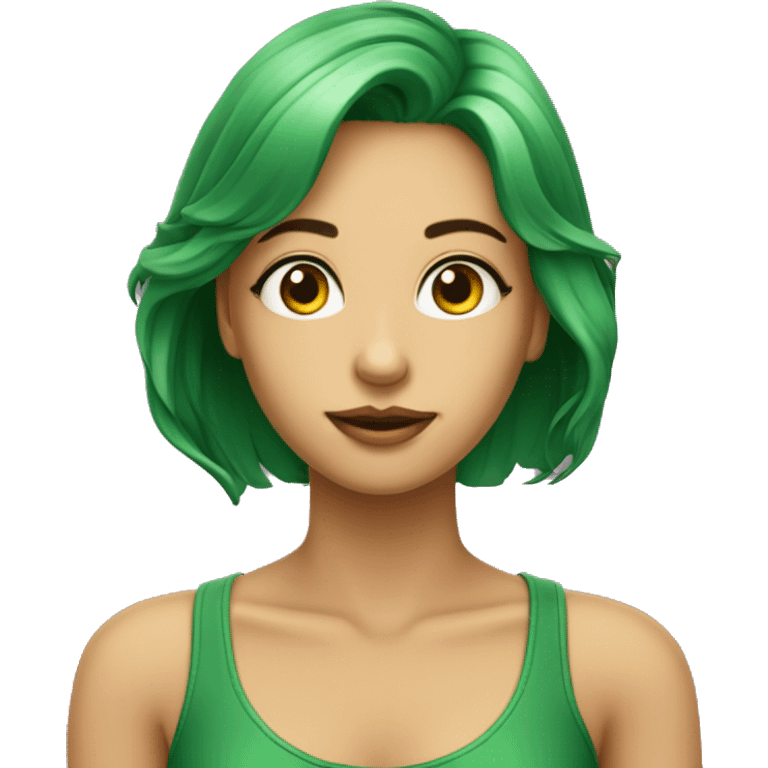 garota com cabelo loiro longo olhos verde  emoji