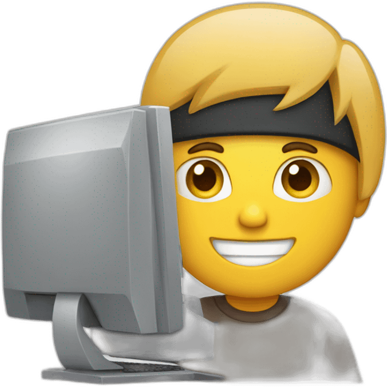 Focus on computer emoji