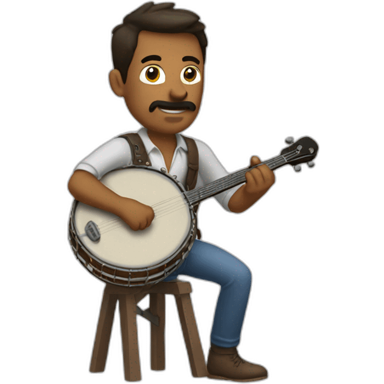 man using banjo as weapon emoji