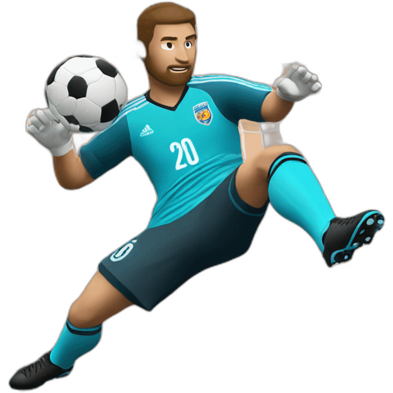 White European football player shooting in goal emoji